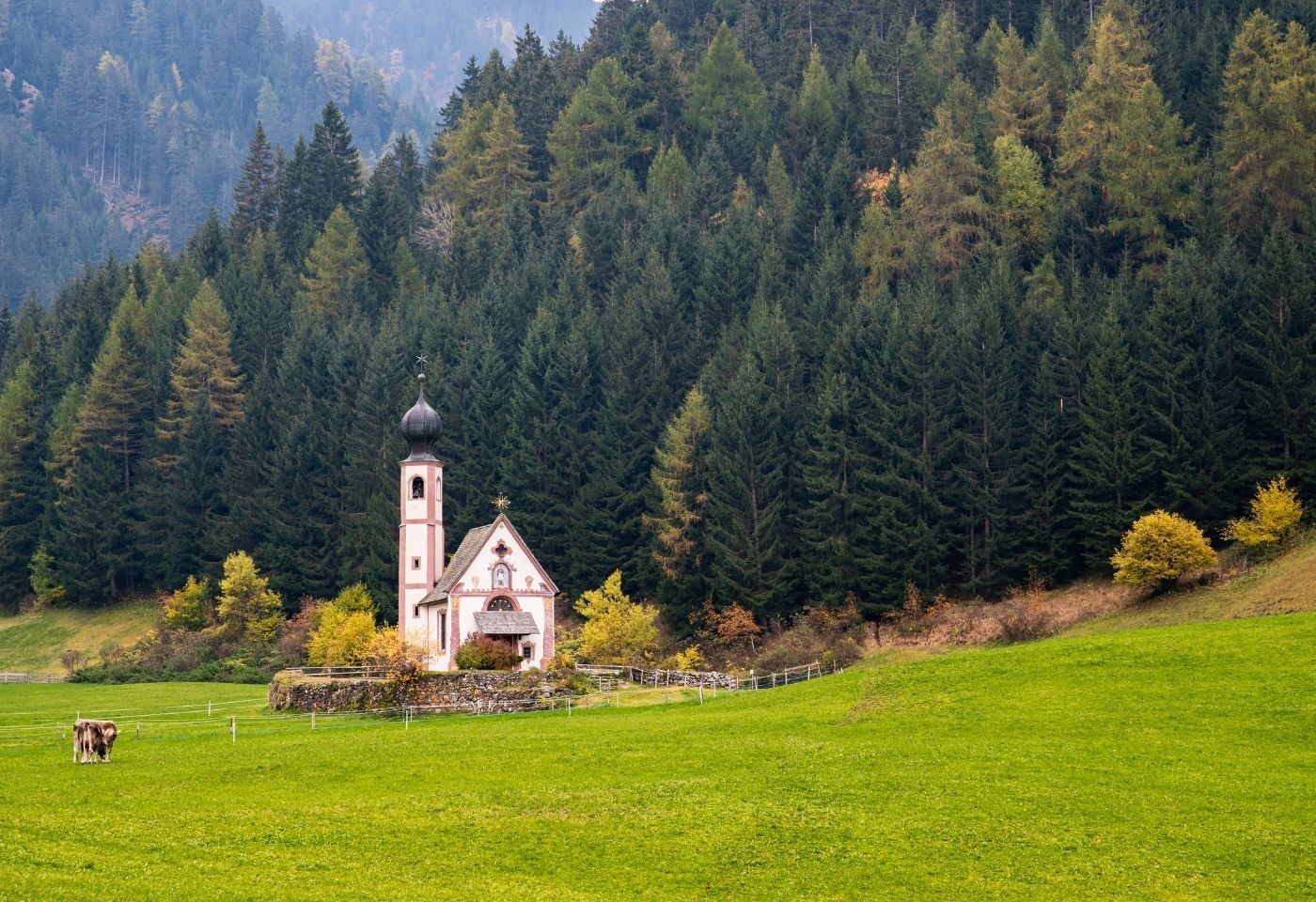 The Church of St John Ranui in Val Gardena